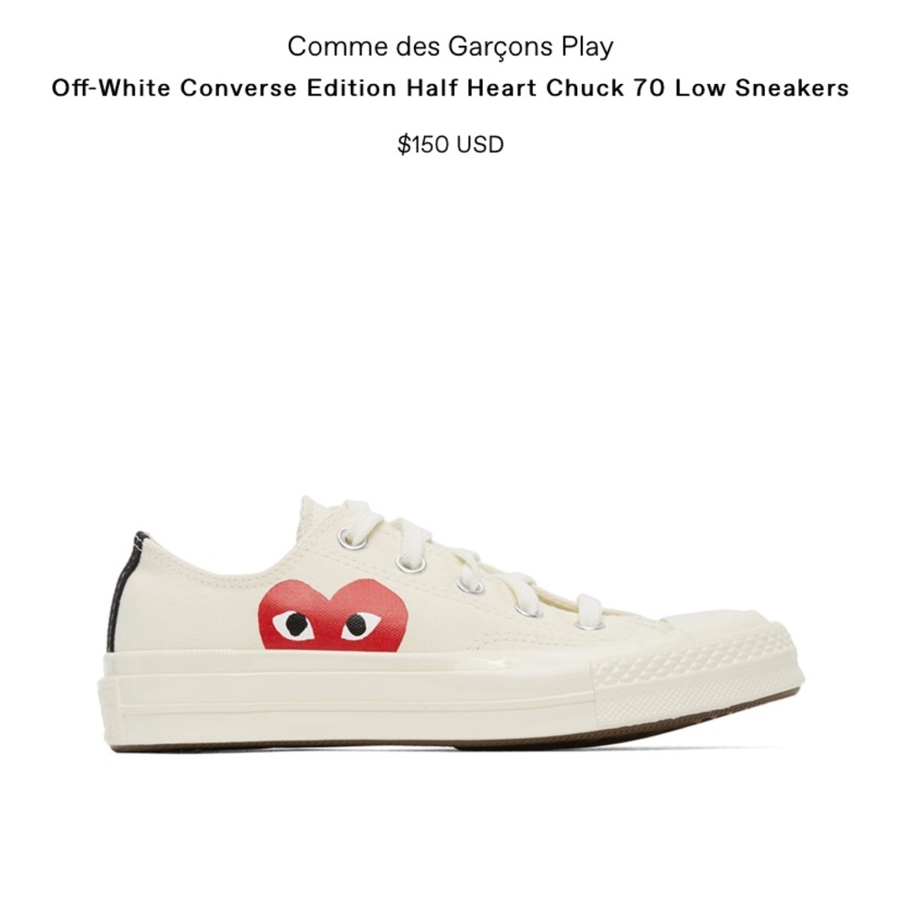 Comme de Garçon Play Off White Converse Low Tops